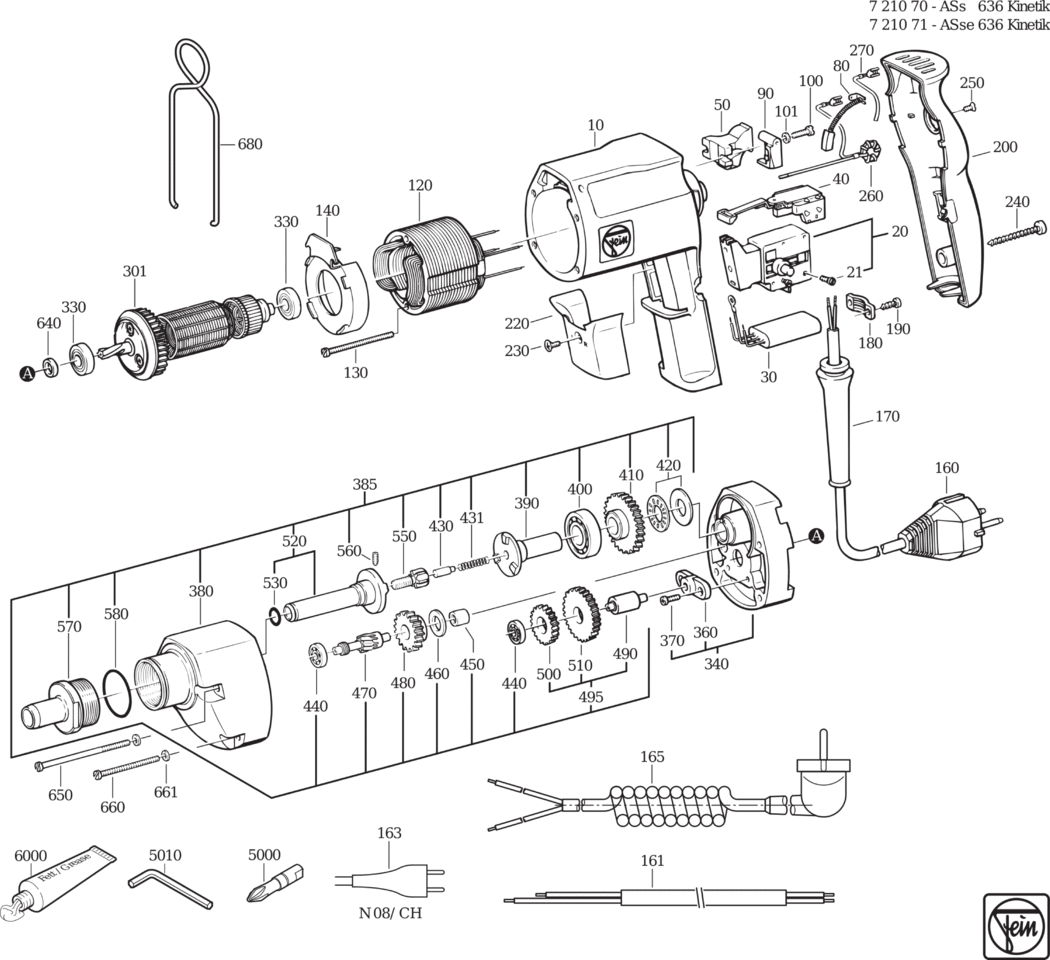 Fein ASse 636 ⡐/60Hz 220/230V) / 72107198237 Spare Parts