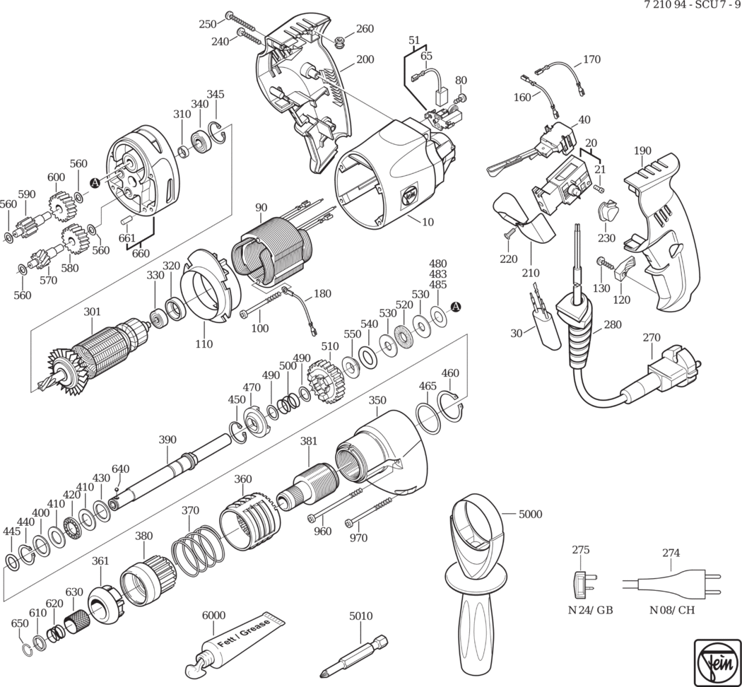 Fein SCU 7-9 ⡐/60Hz 220/230V) / 72109400239 Spare Parts