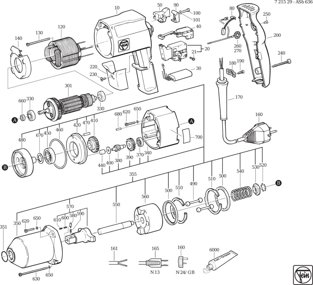 Fein ASb 636 ⡐Hz 42V) / 72152900044 Spare Parts