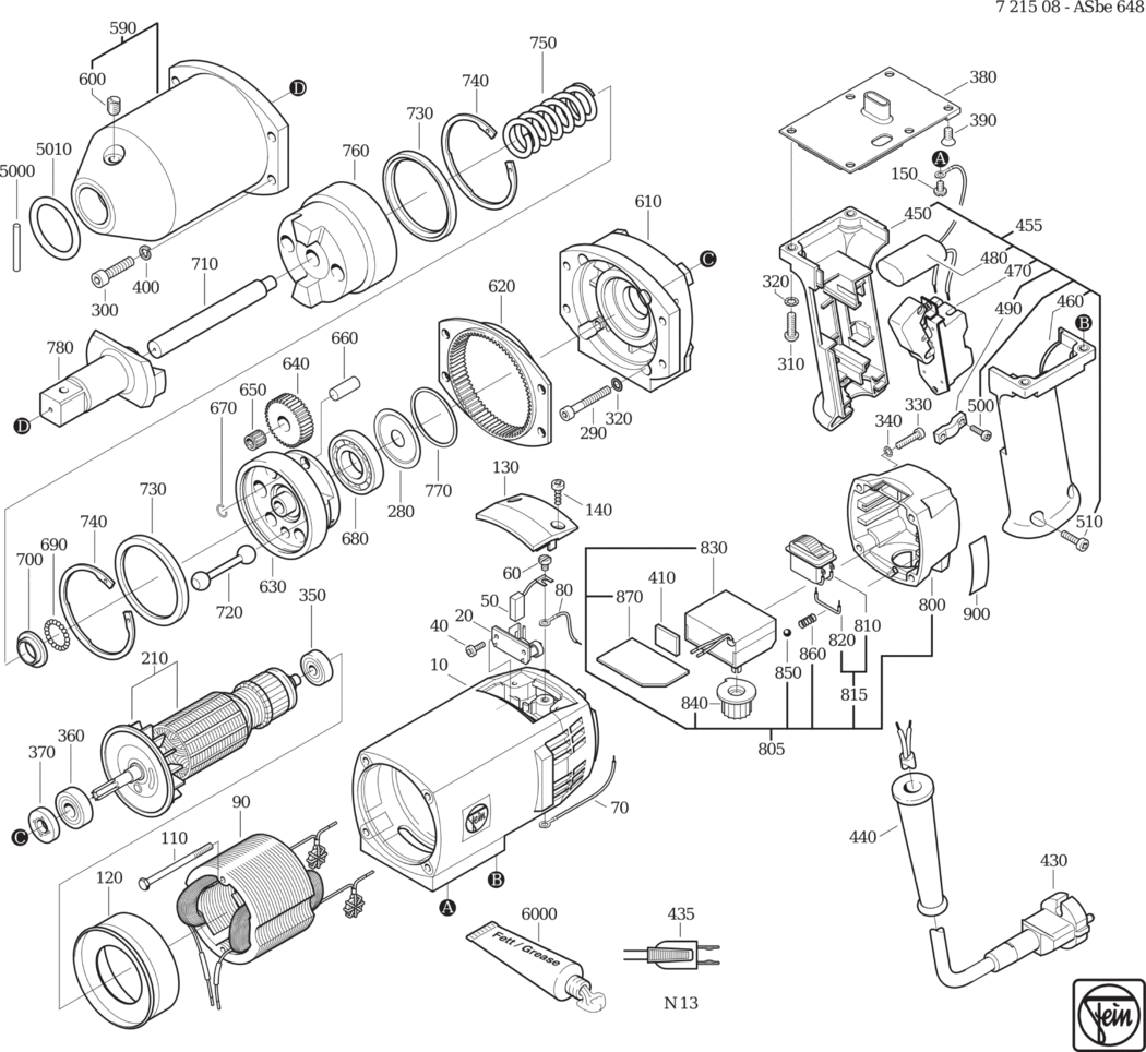 Fein ASbe 648 ⡐Hz 110V) / 72150800116 Spare Parts