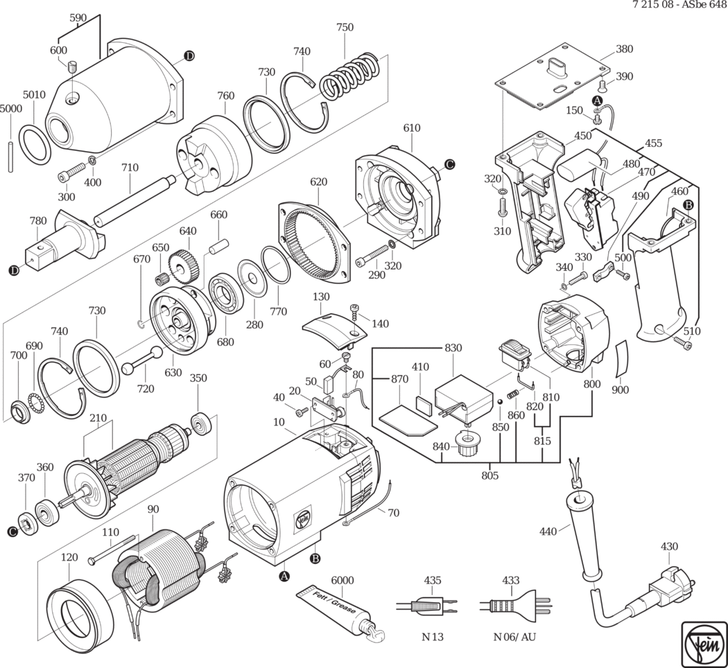 Fein ASbe 648 ⡐Hz 240V) / 72150800248 Spare Parts