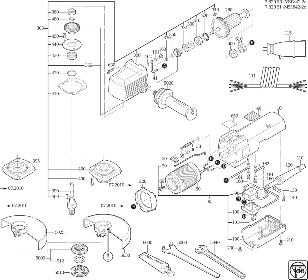 Fein MSf 842-2c 𨈀Hz 135V) / 78205000177 Spare Parts