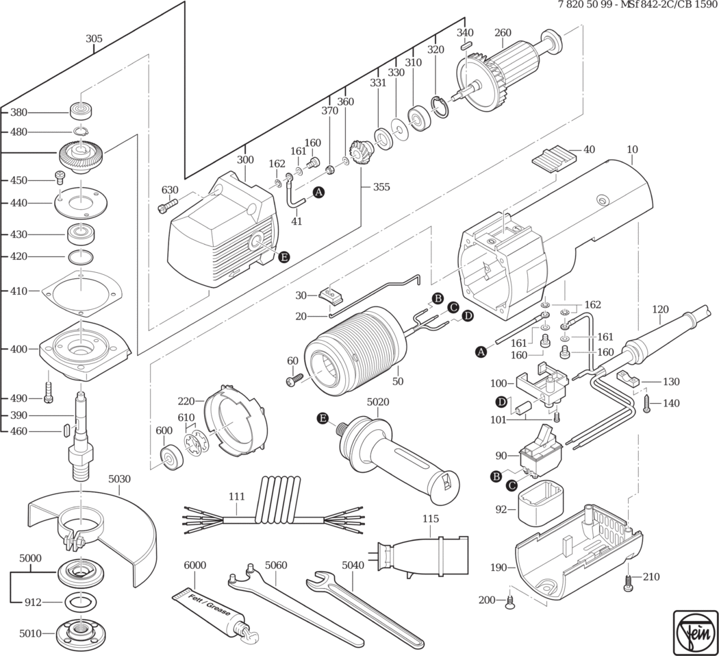 Fein MSf 842-2c 𨈀Hz 265V) / 78205099207 Spare Parts