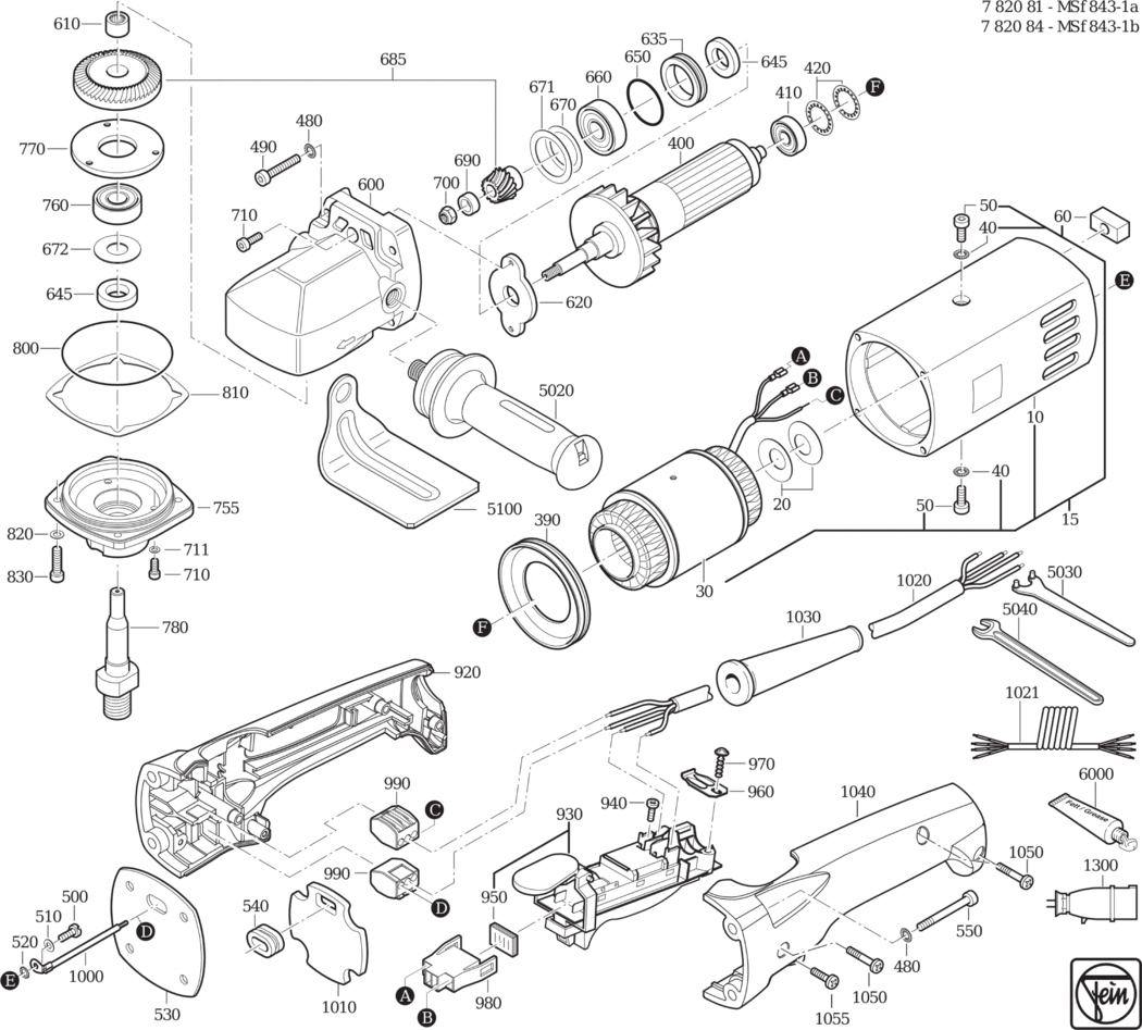 Fein MSf 843-1b 𨈀Hz 265V) / 78208400200 Spare Parts