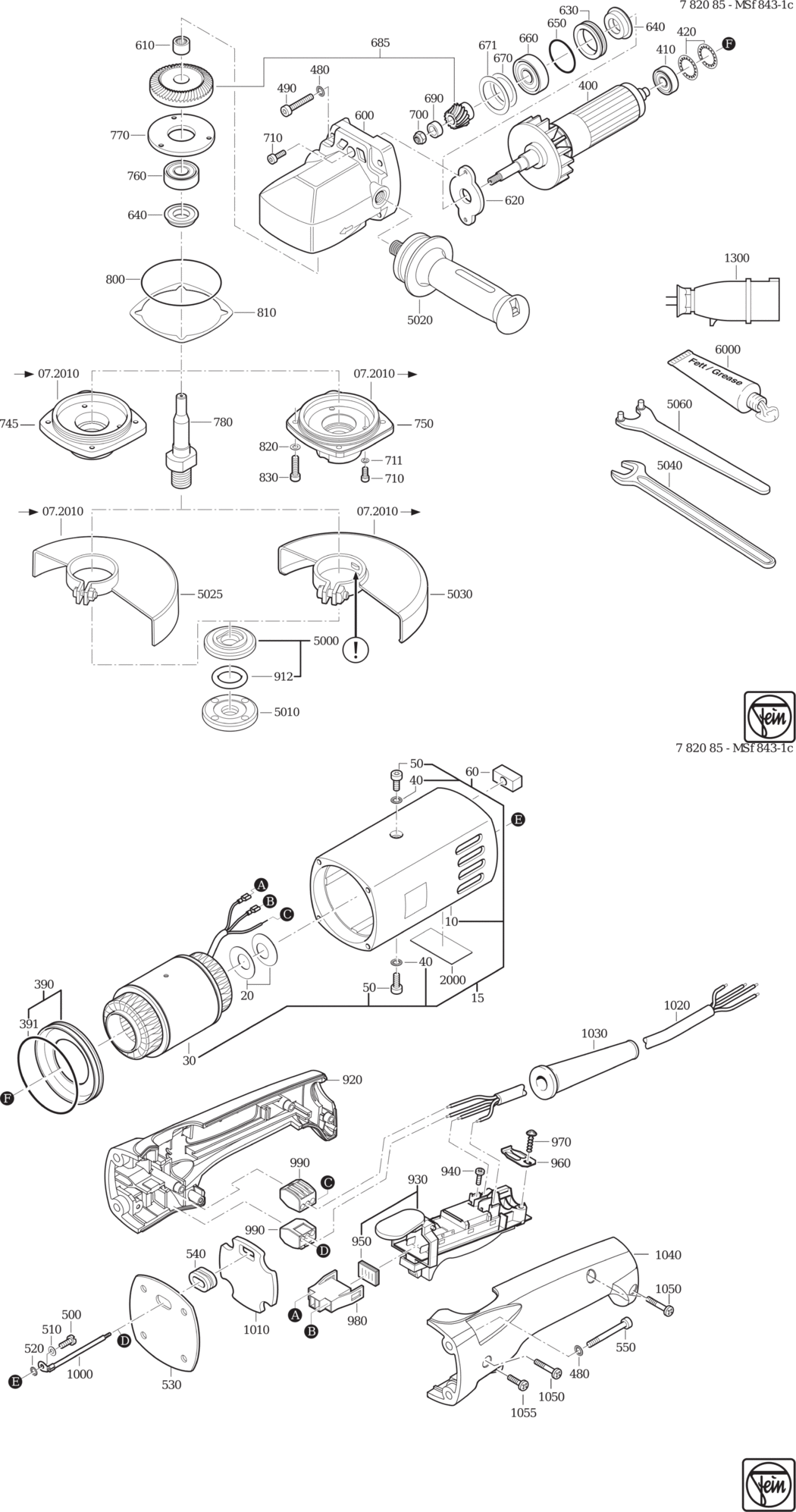 Fein MSf 843-1c 𨌀Hz 200V) / 78208500260 Spare Parts