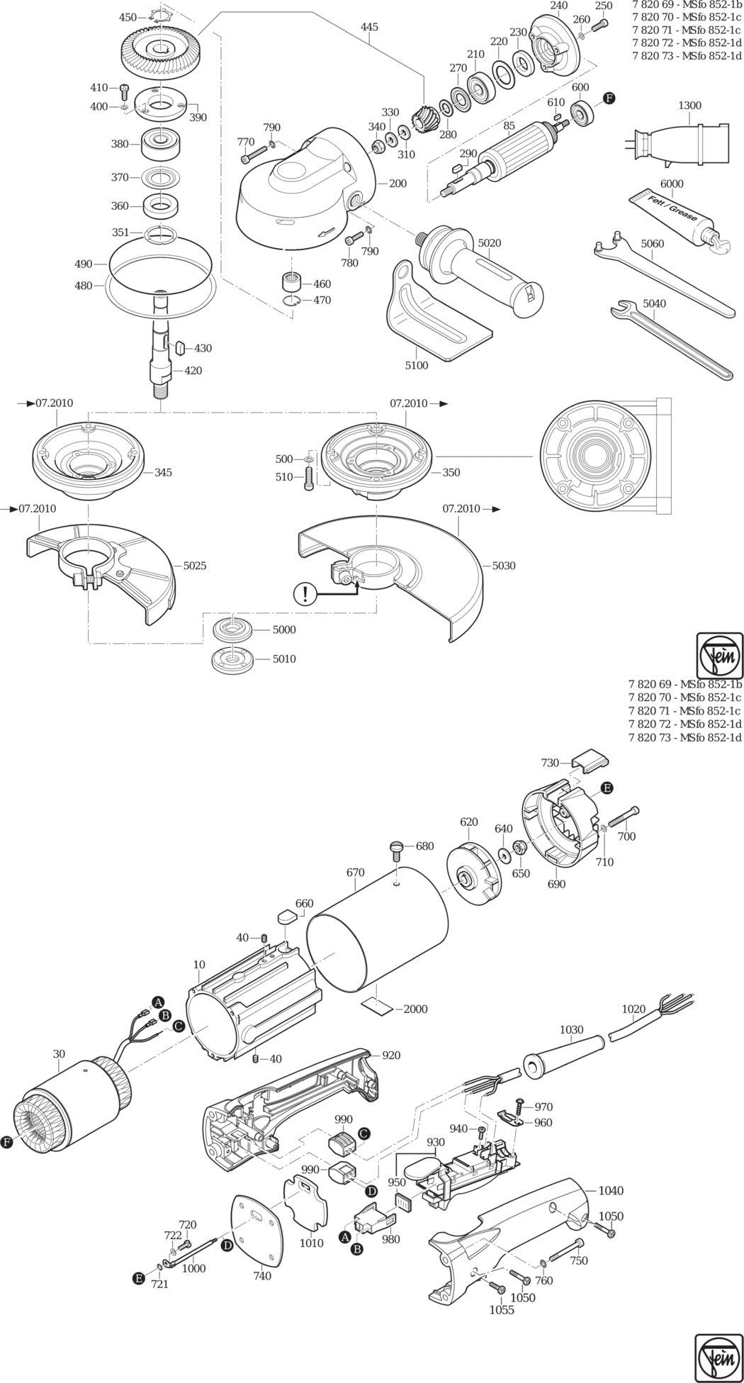 Fein MSfo 852-1b 𨌀Hz 200V) / 78206600260 Spare Parts