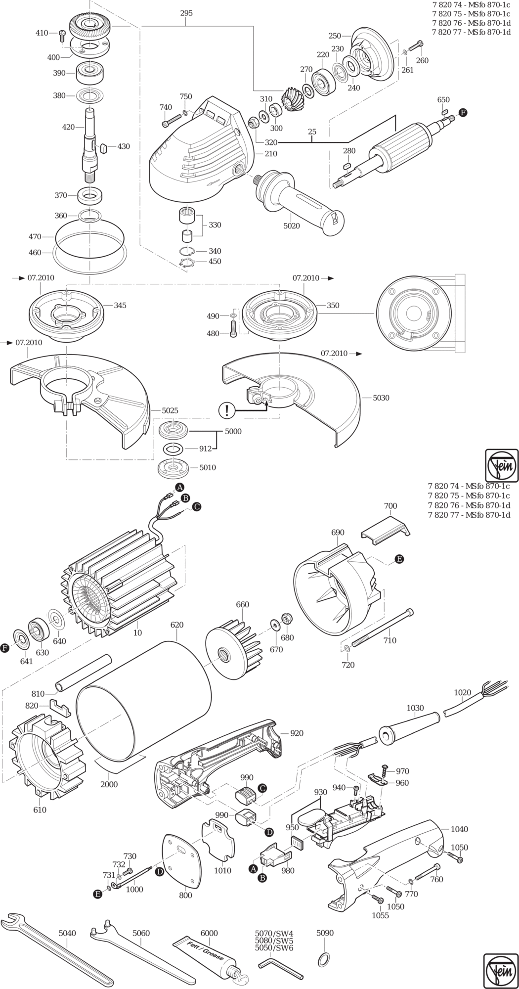 Fein MSfo 870-1c 𨈀Hz 135V) / 78207400170 Spare Parts