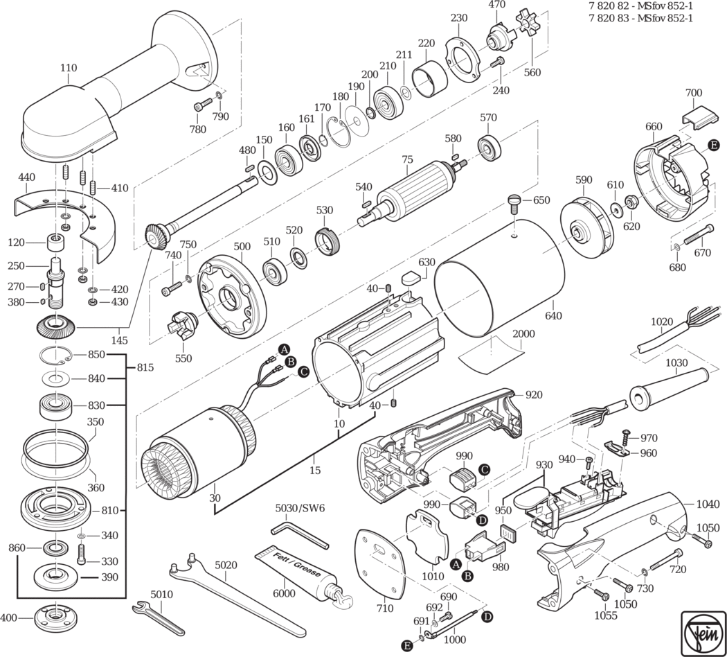 Fein MSfov 852-1 𨈀Hz 135V) / 78208200170 Spare Parts