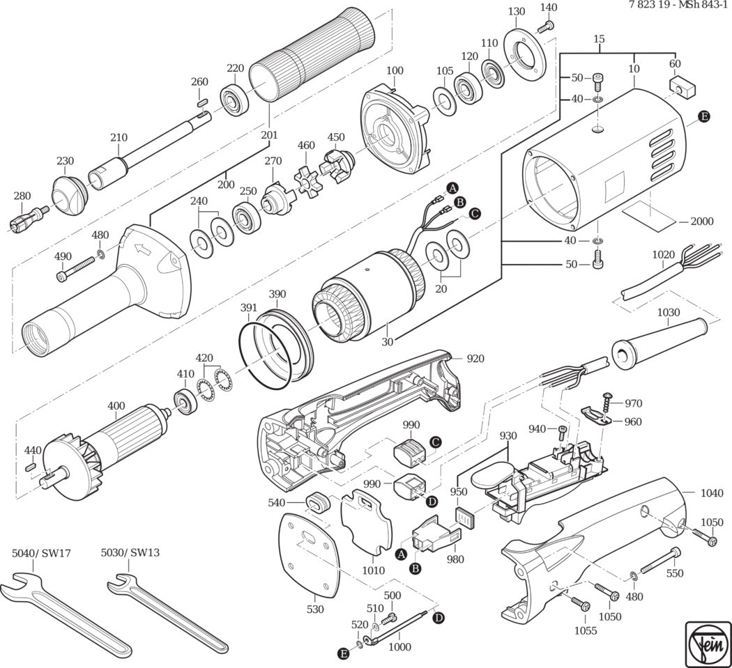 Fein MSh 843-1 𨈀Hz 135V) / 78231900170 Spare Parts