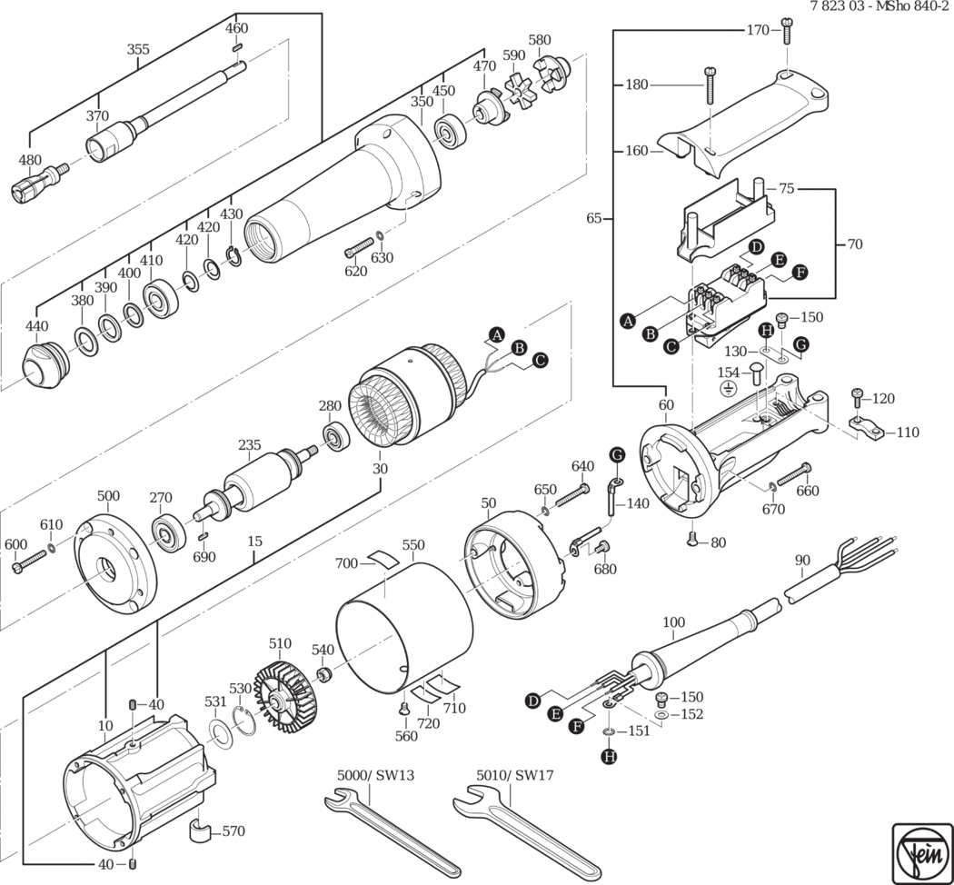 Fein MSho 840-2 𨈀Hz 135V) / 78230300172 Spare Parts