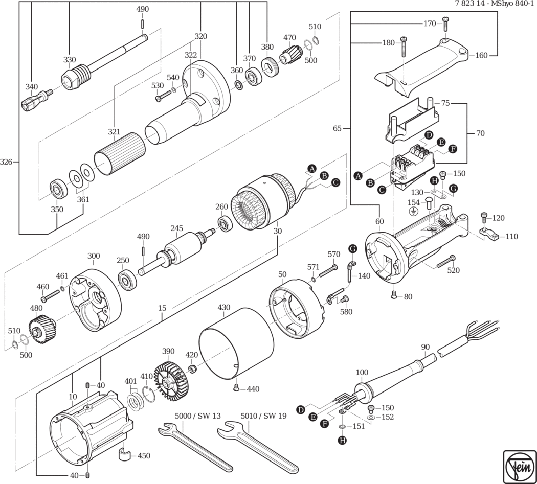 Fein MShyo 840-1 𨈀Hz 125V) / 78231400158 Spare Parts