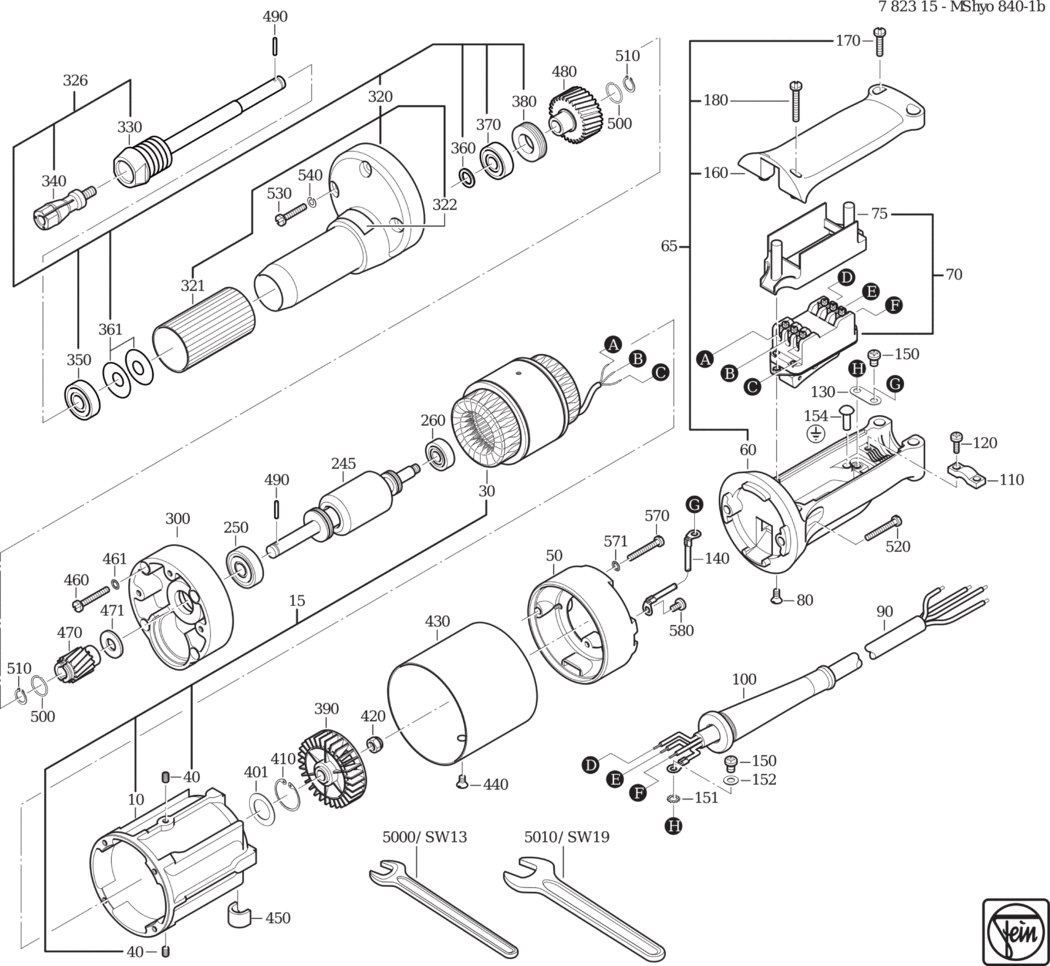 Fein MShyo 840-1b 𨈀Hz 125V) / 78231500154 Spare Parts