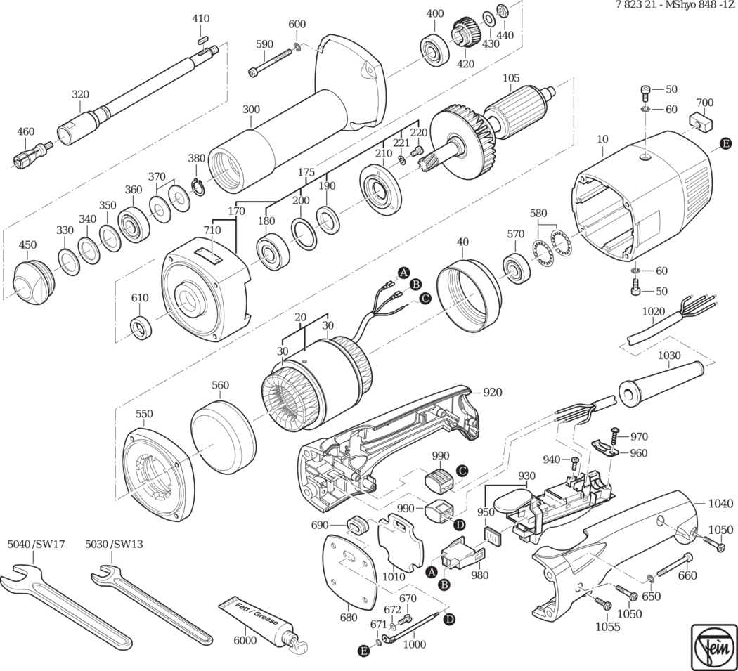 Fein MShyo 848-1z 𨈀Hz 265V) / 78232100200 Spare Parts