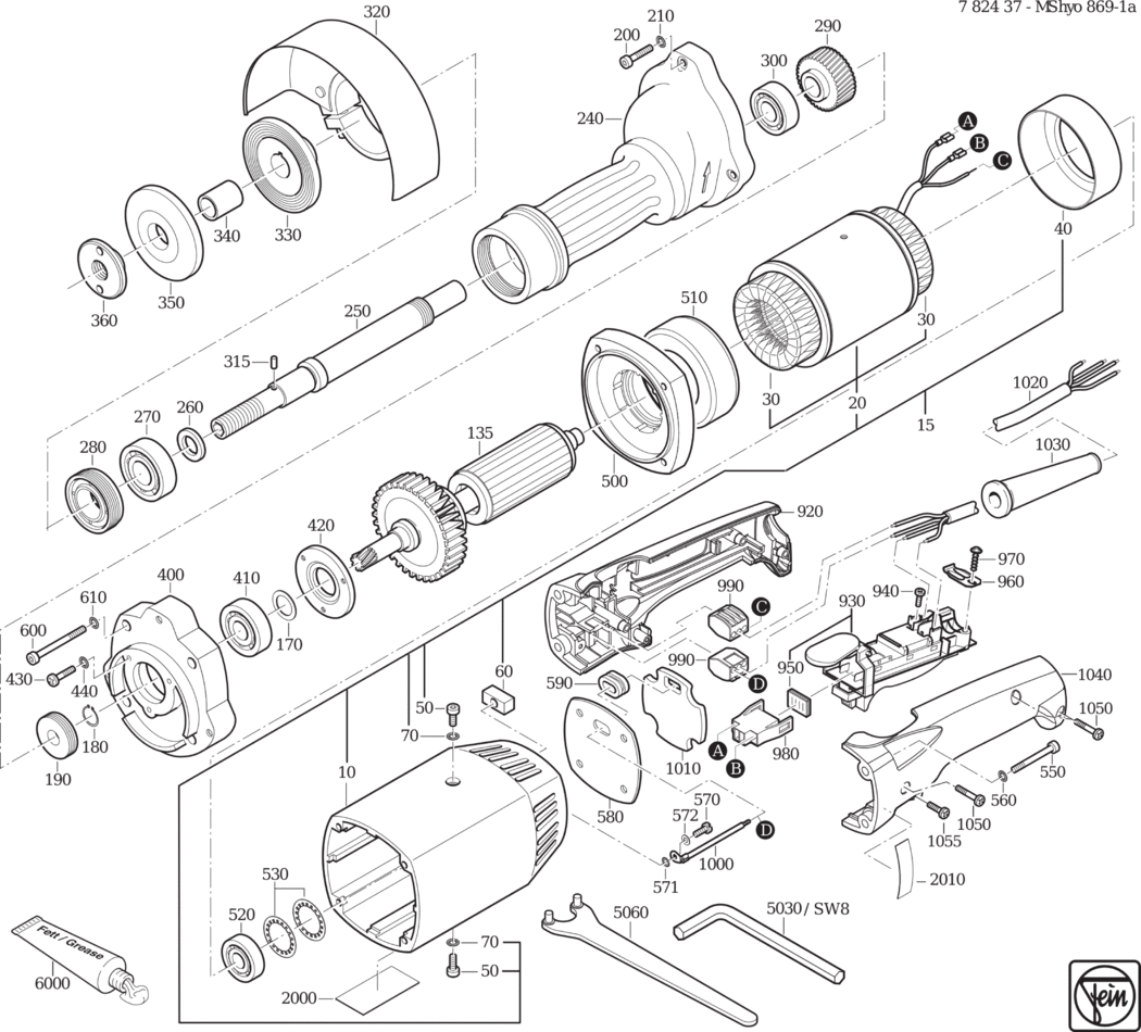 Fein MShyo 869-1a 𨌀Hz 200V) / 78243700260 Spare Parts