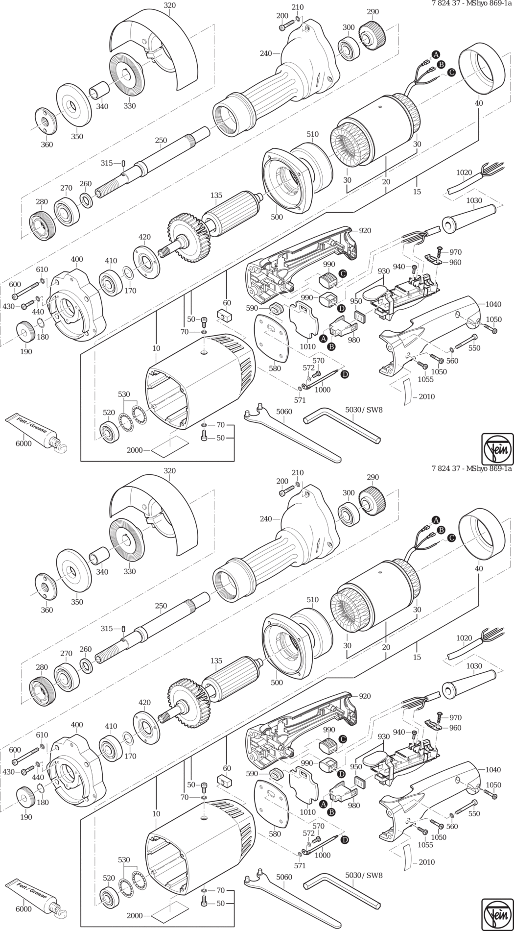 Fein MShyo 869-1a 𨌀Hz 72V) / 78243700220 Spare Parts