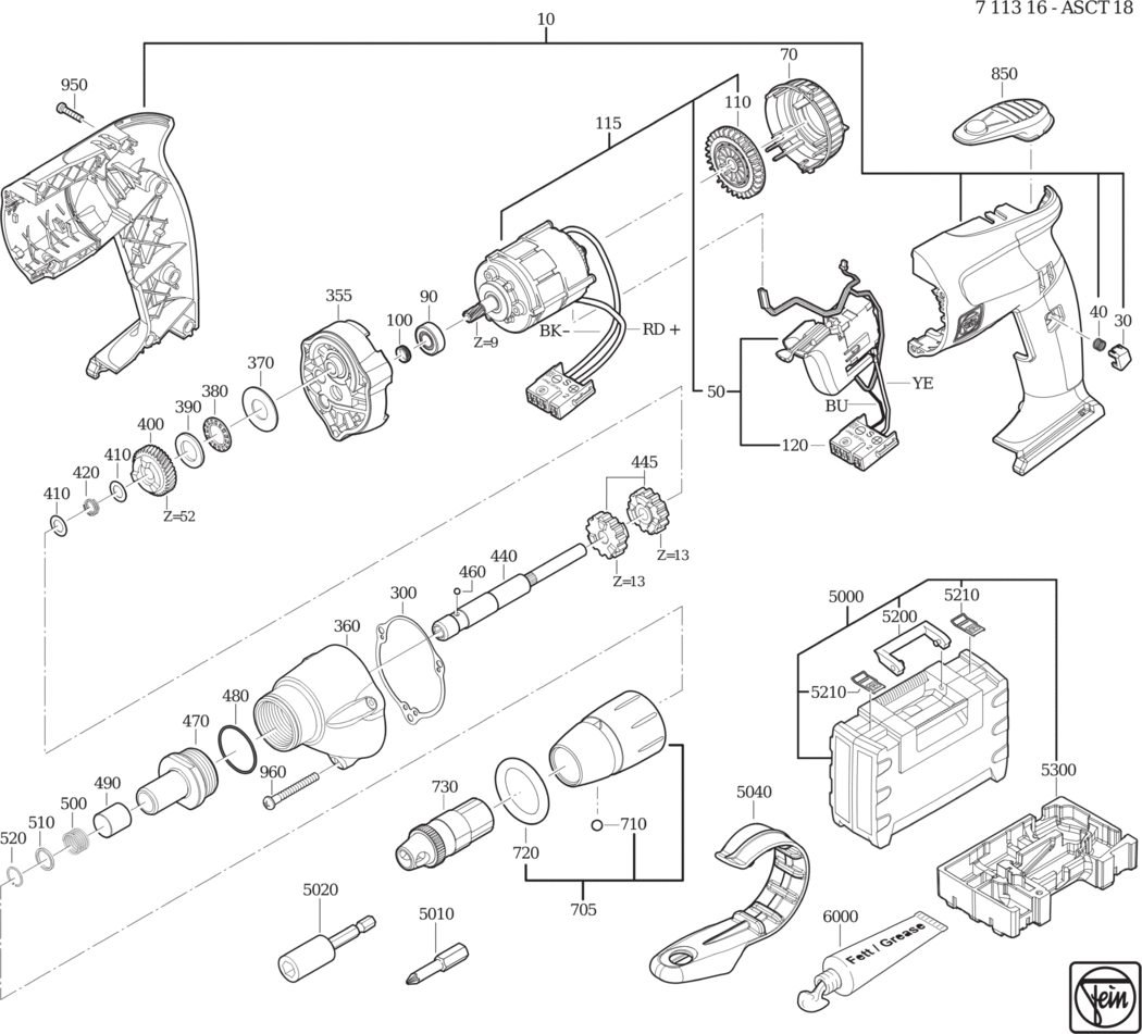 Fein ASCT 18 ⠘V) / 71131600940 Spare Parts