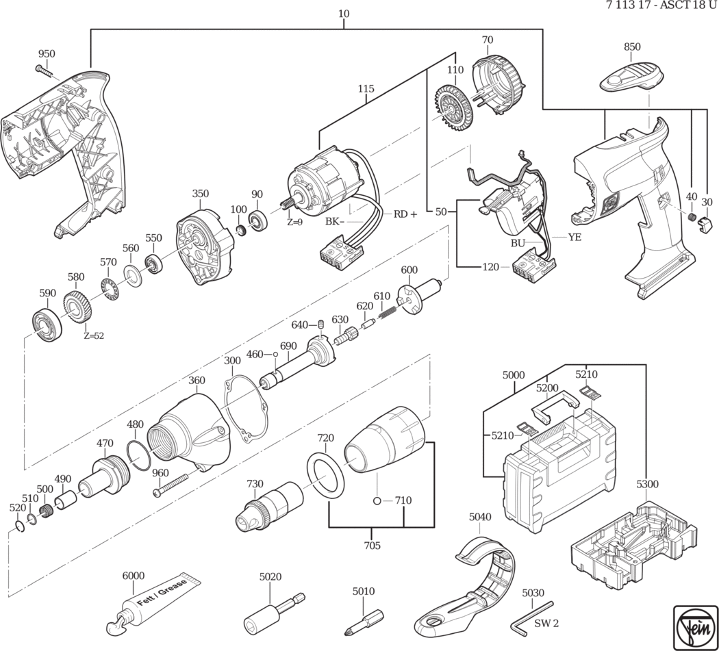 Fein ASCT 18 U ⠘V) / 71131700940 Spare Parts