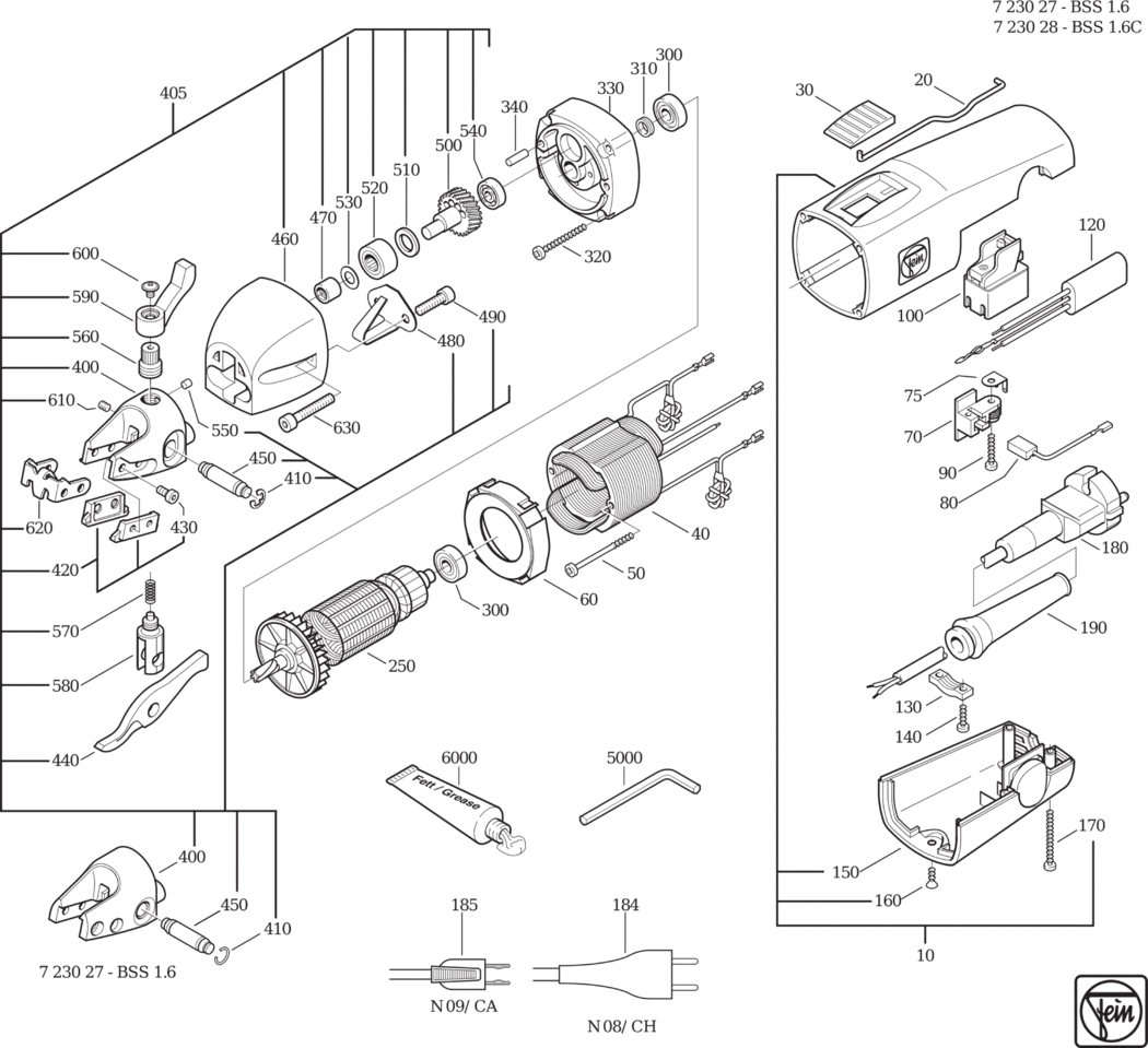 Fein BSS 1.6 ⡐/60Hz 220/230V) / 72302700239 Spare Parts