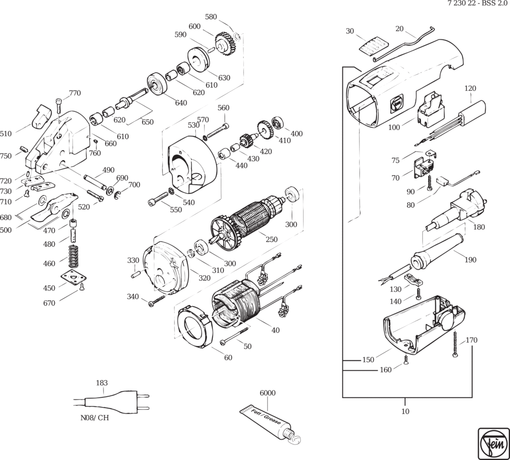 Fein BSS 2.0 ⡐/60Hz 220/230V) / 72302200232 Spare Parts