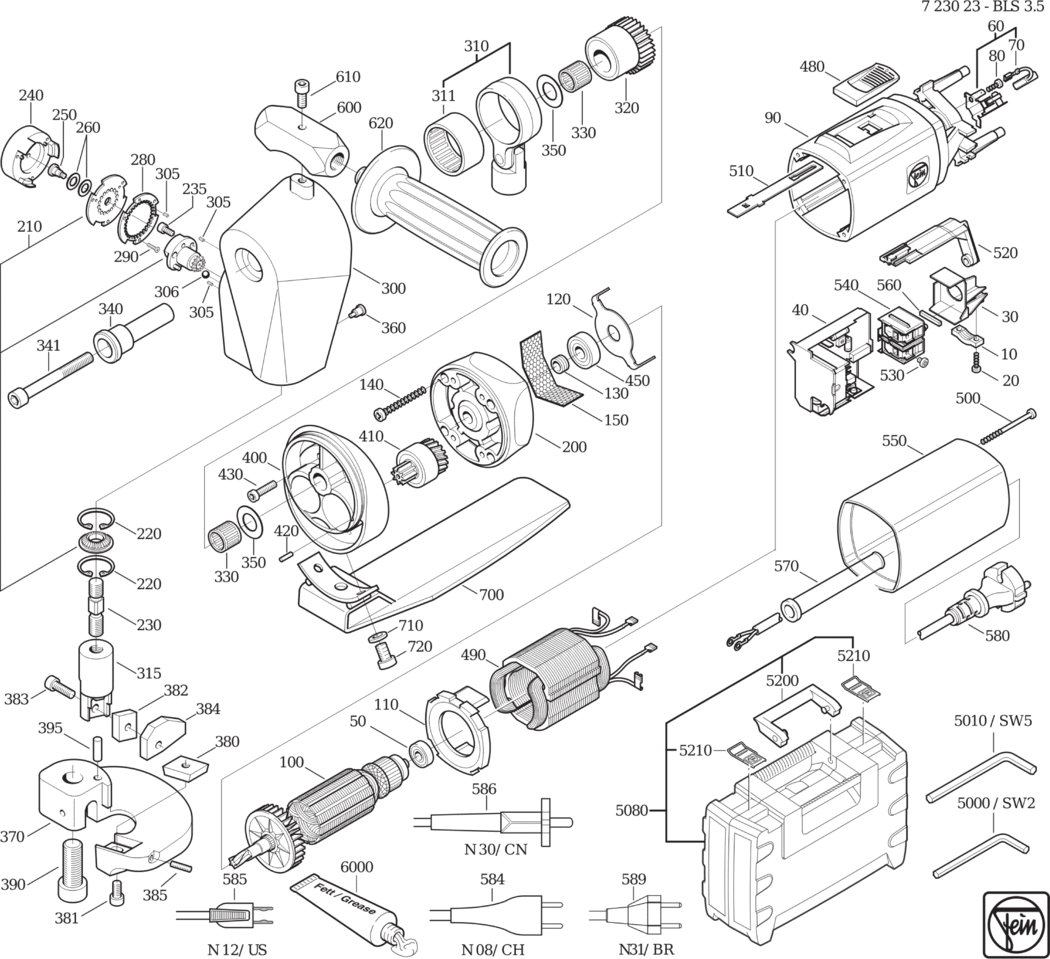 Fein BLS 3.5 ⡐Hz 230V) / 72302300238 Spare Parts