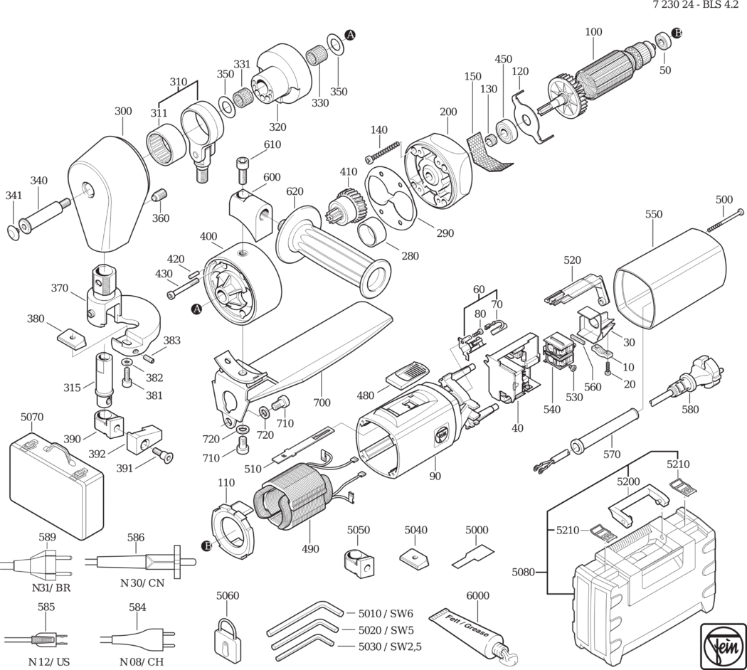 Fein BLS 4.2 ⡐Hz 230V) / 72302400234 Spare Parts