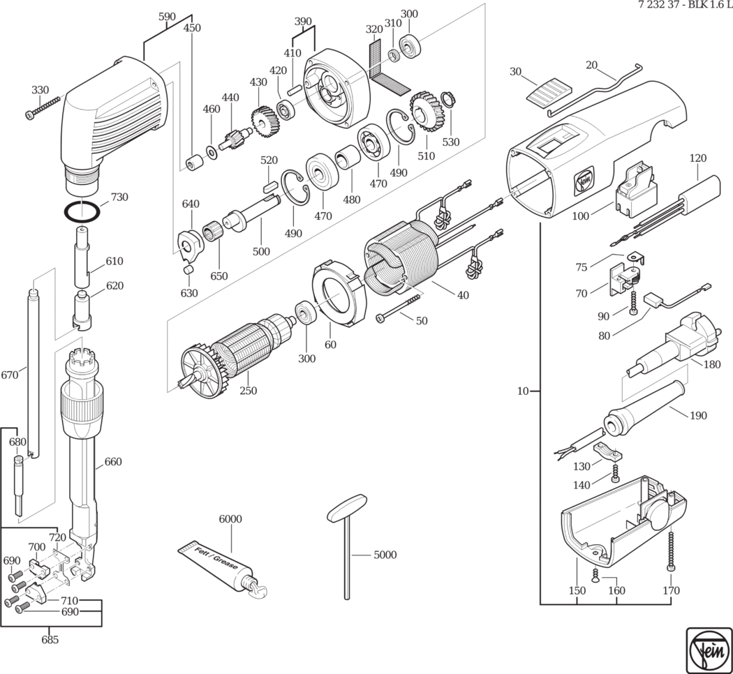 Fein BLK 1.6 L ⡐/60Hz 220/230V) / 72323700232 Spare Parts