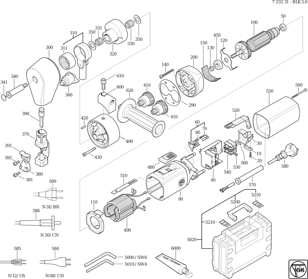 Fein BLK 5.0 ⡐Hz 230V) / 72323100239 Spare Parts