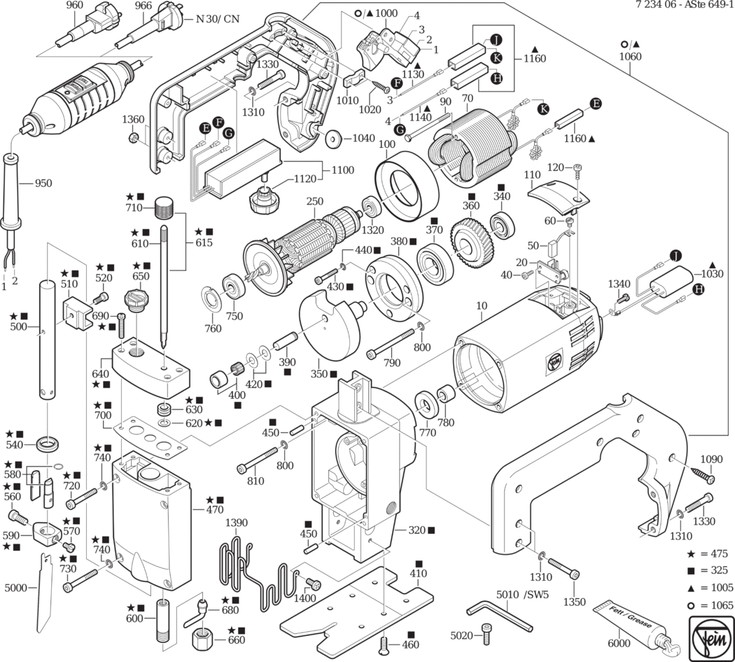 Fein ASte 649-1 ⡐Hz 230V) / 72340600228 Spare Parts