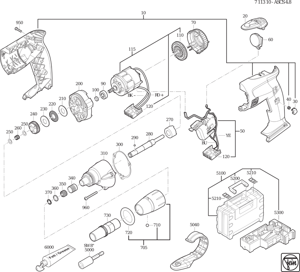 Fein ASCS 4.8 ⠔.40V) / 71131000950 Spare Parts