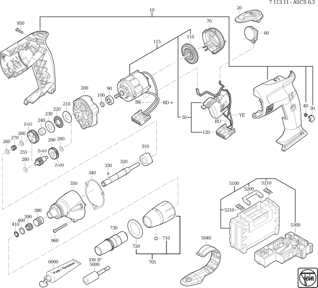 Fein ASCS 6.3 ⠘V) / 71131100940 Spare Parts