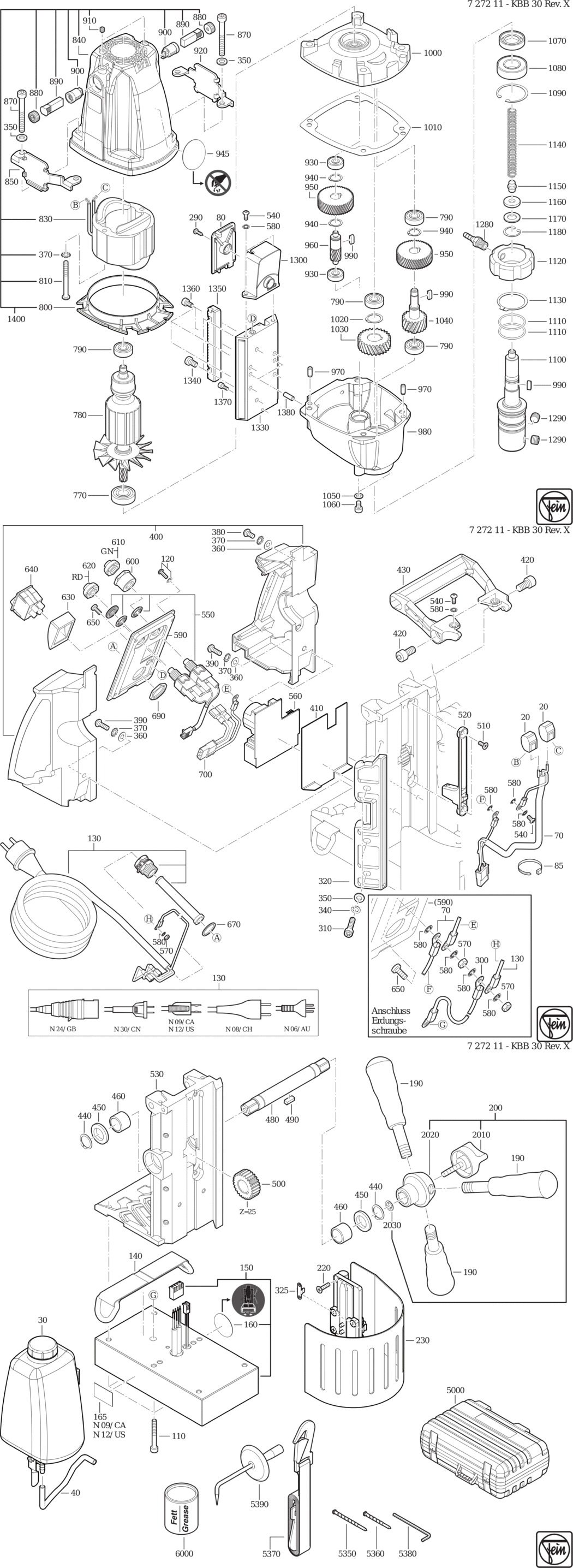 Fein KBB 30 Rev. X / 72721100230 Spare Parts