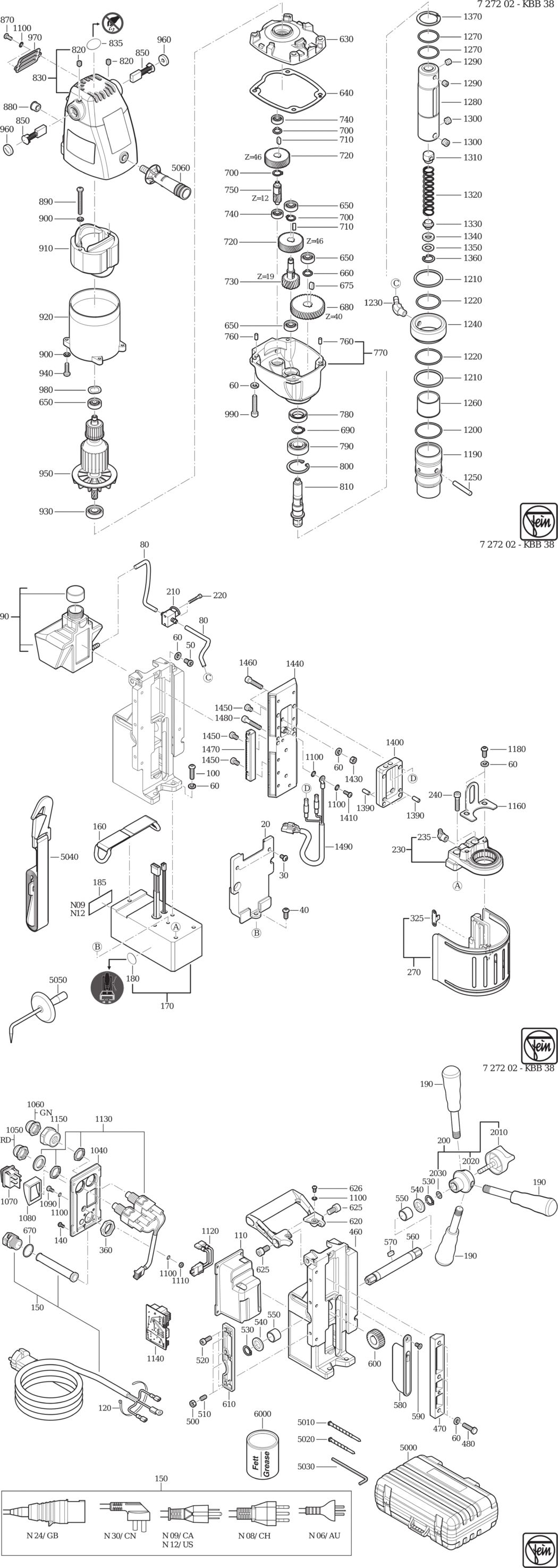 Fein KBB 38 / 72720200230 Spare Parts