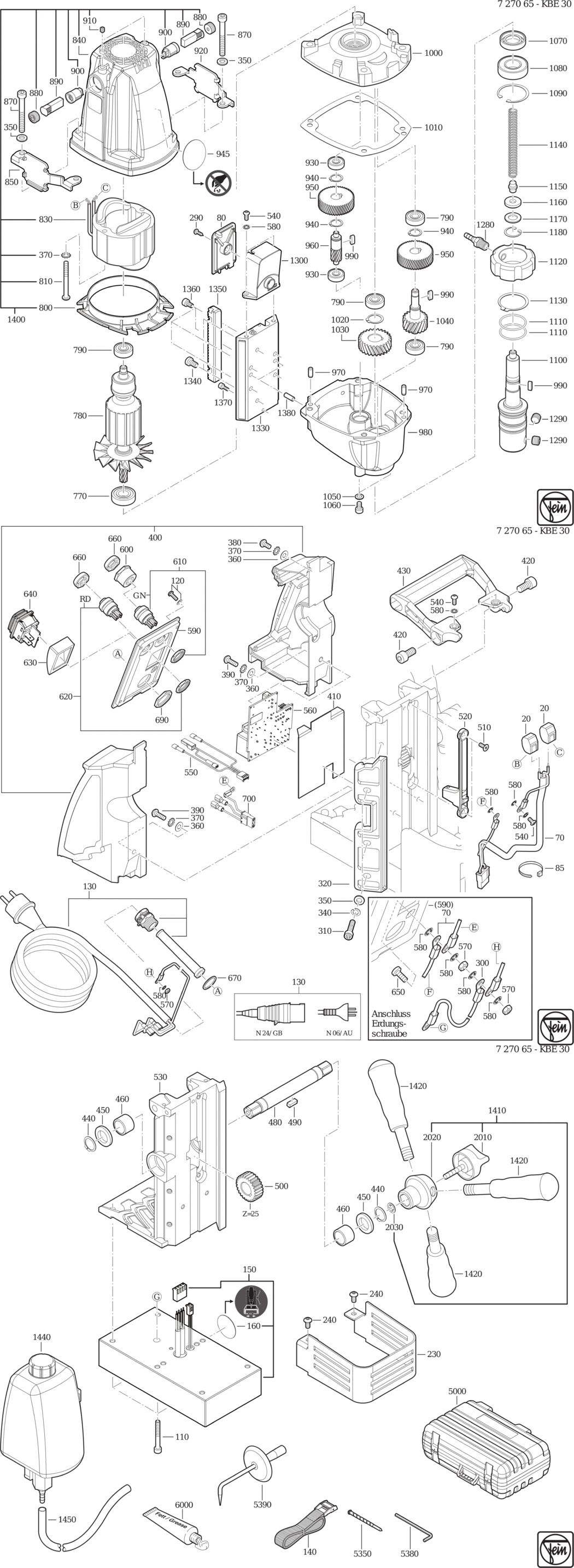 Fein KBE 30 / 72706500230 Spare Parts