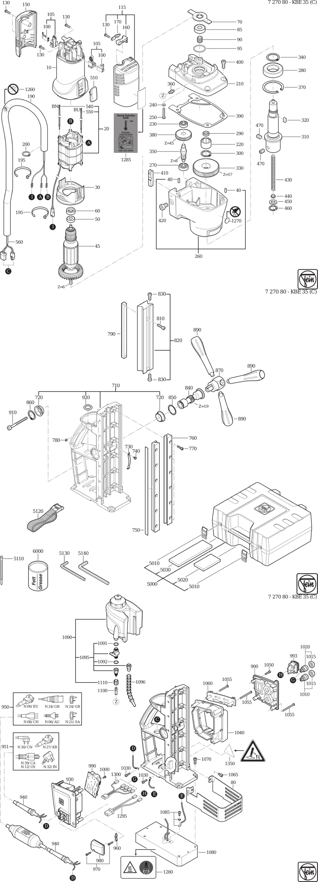 Fein KBE 35 ʌ) / 72708000230 Spare Parts