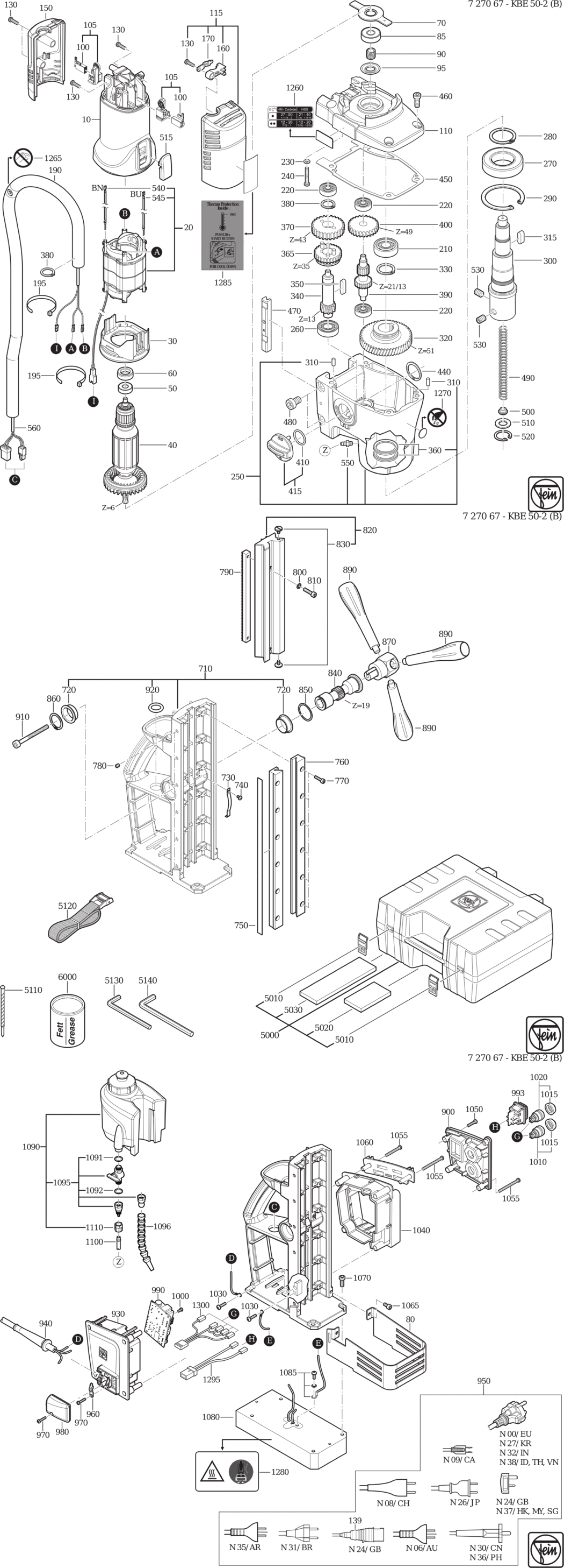 Fein KBE 50-2 ʋ) / 72706700230 Spare Parts