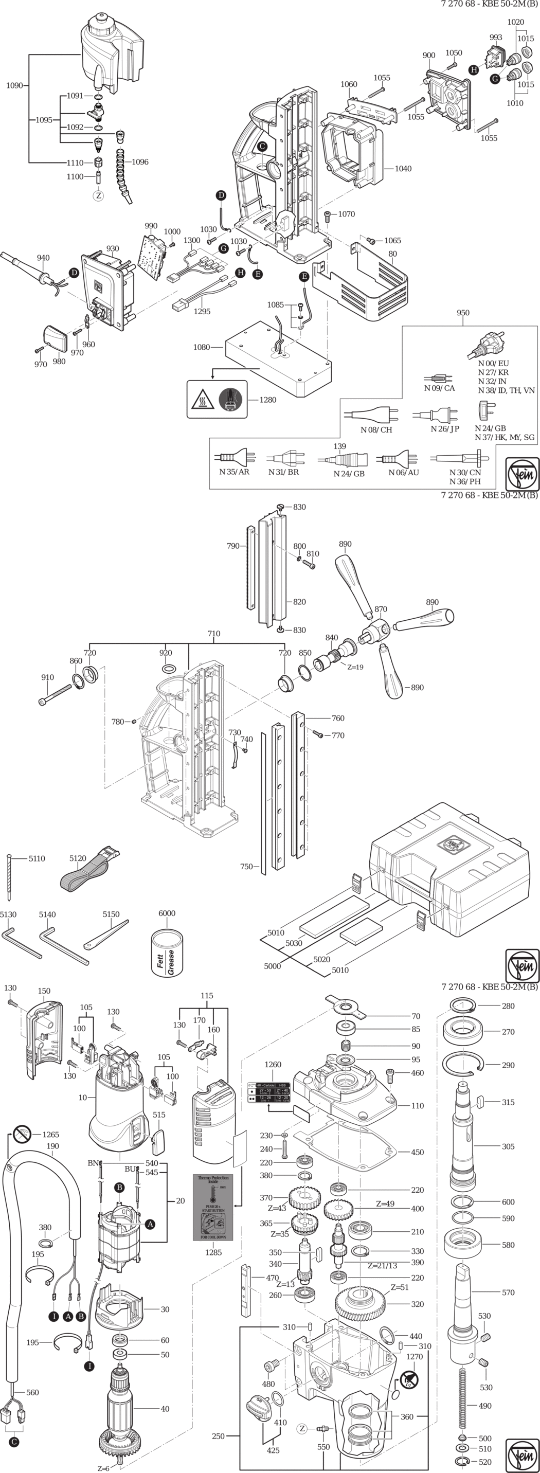 Fein KBE 50-2 M ʋ) / 72706800230 Spare Parts