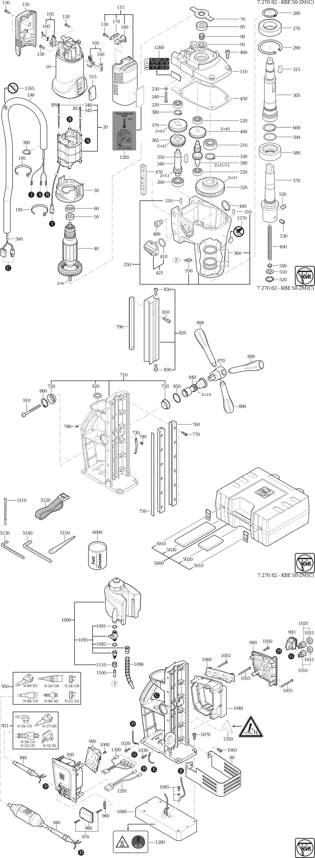 Fein KBE 50-2 M ʌ) / 72708200230 Spare Parts