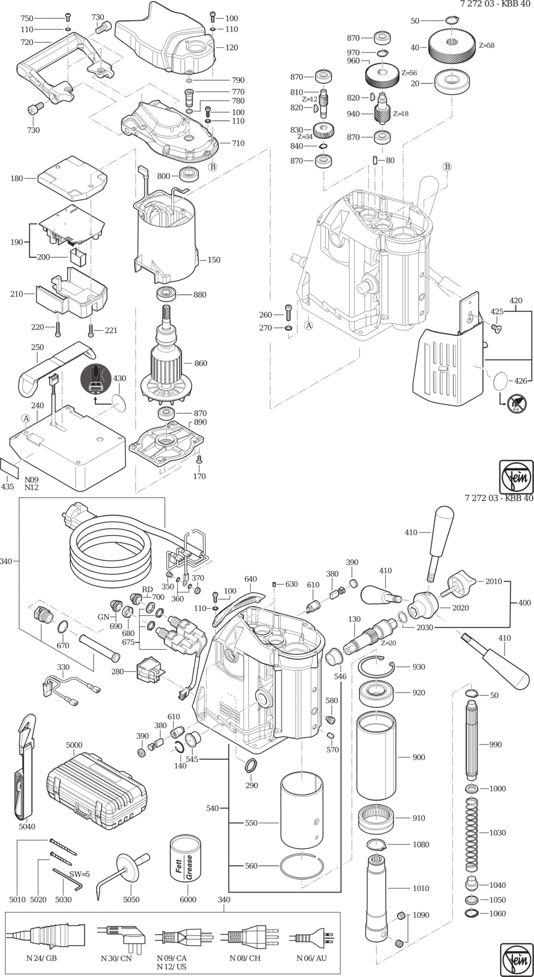 Fein KBB 40 / 72720300230 Spare Parts