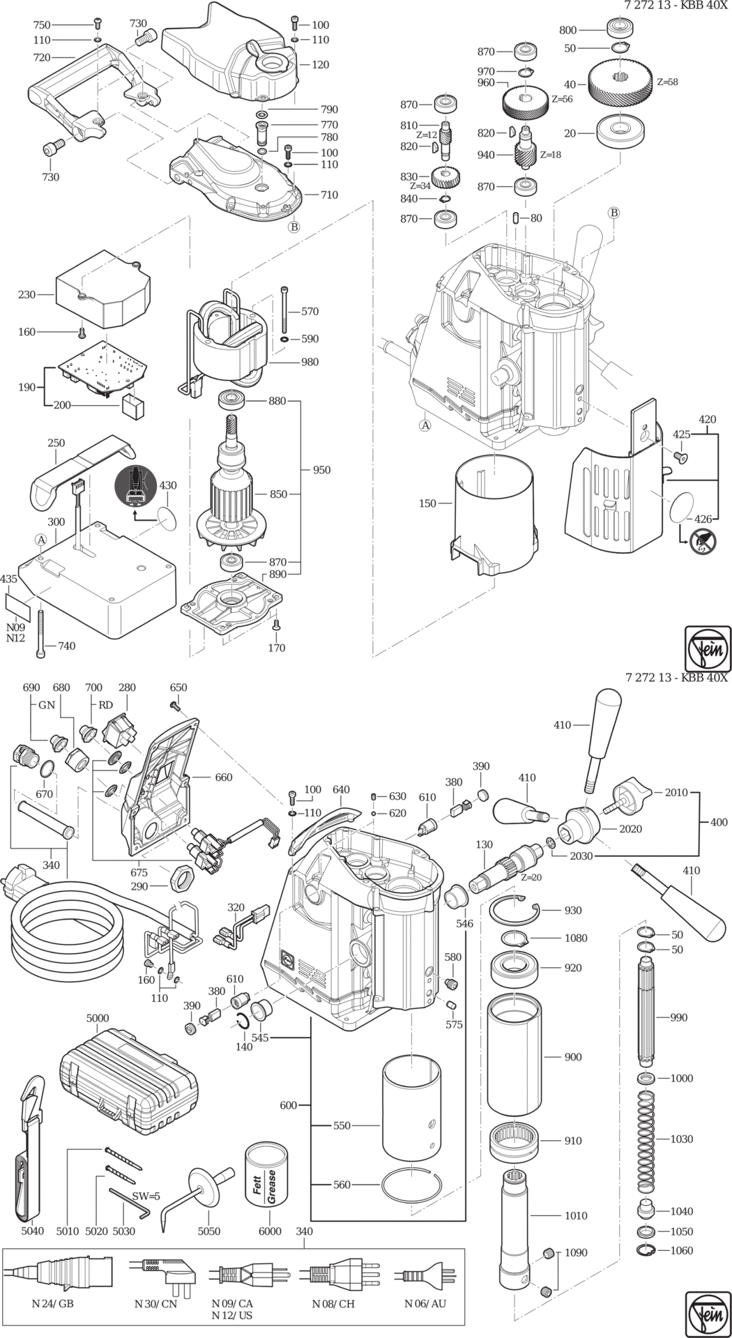 Fein KBB 40 X / 72721300230 Spare Parts