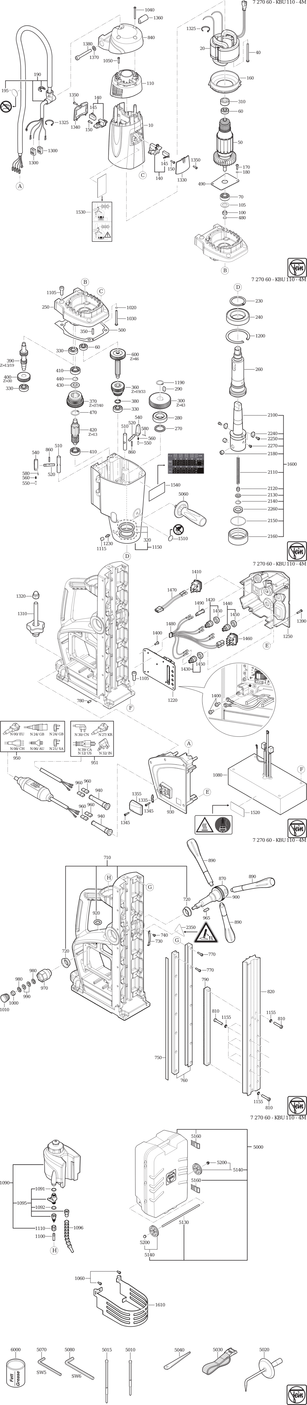 Fein KBU 110-4 M / 72706000230 Spare Parts