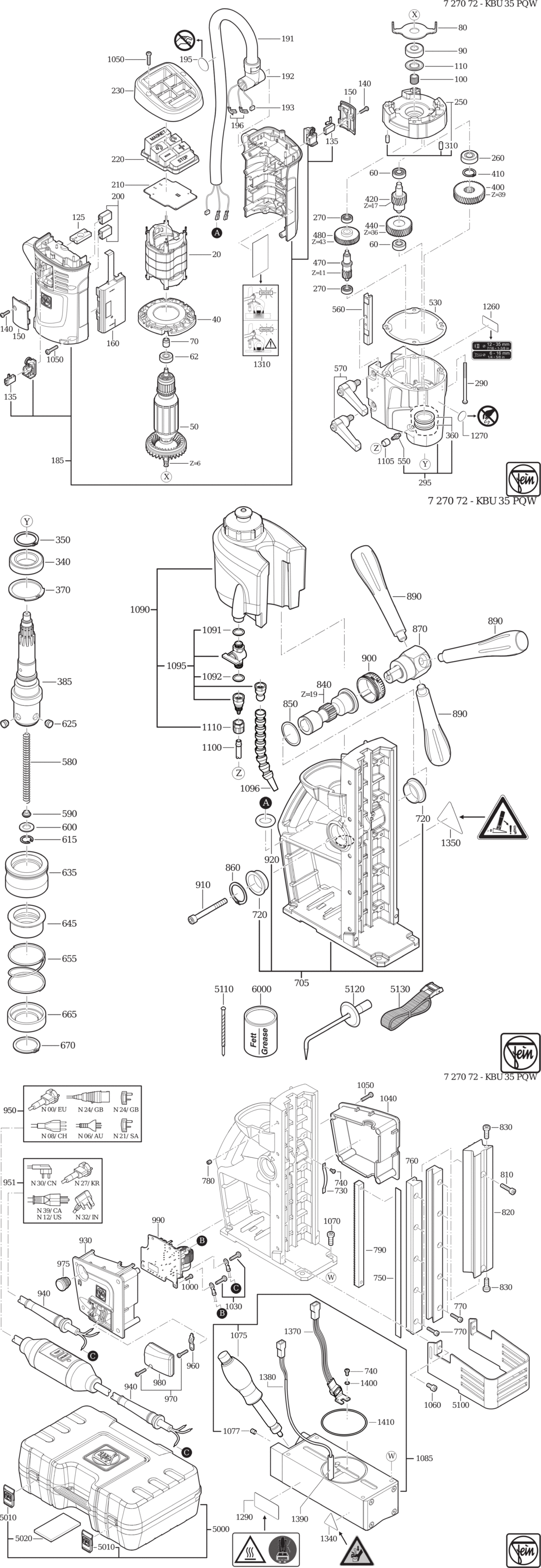 Fein KBU 35 PQW / 72707200230 Spare Parts