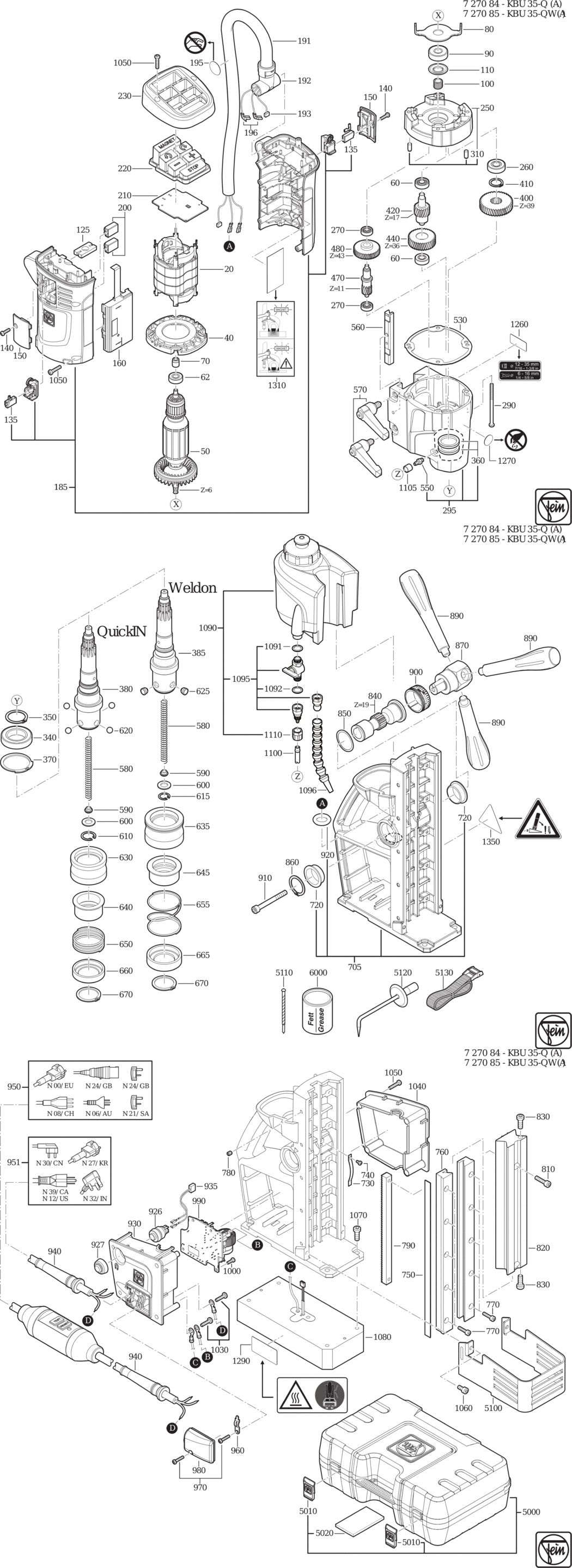 Fein KBU 35 Q ʊ) / 72708400230 Spare Parts