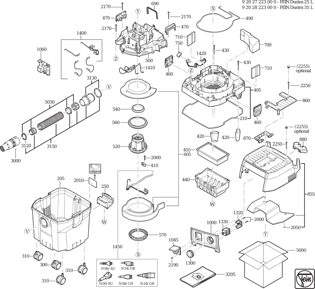 Fein Dustex 25 L / 92027223000 Spare Parts