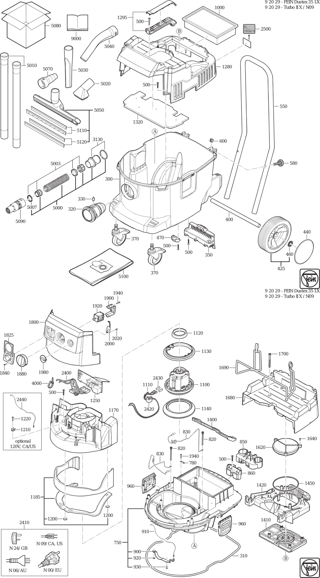 Fein Dustex 35 LX / 92029223000 Spare Parts