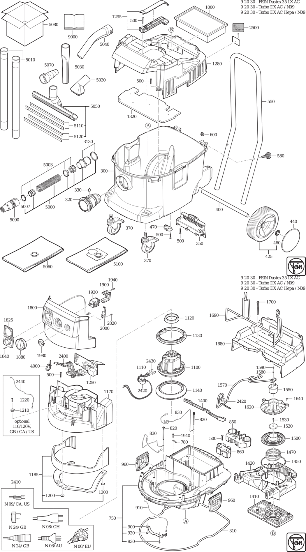 Fein Dustex 35 LX AC / 92030211240 Spare Parts