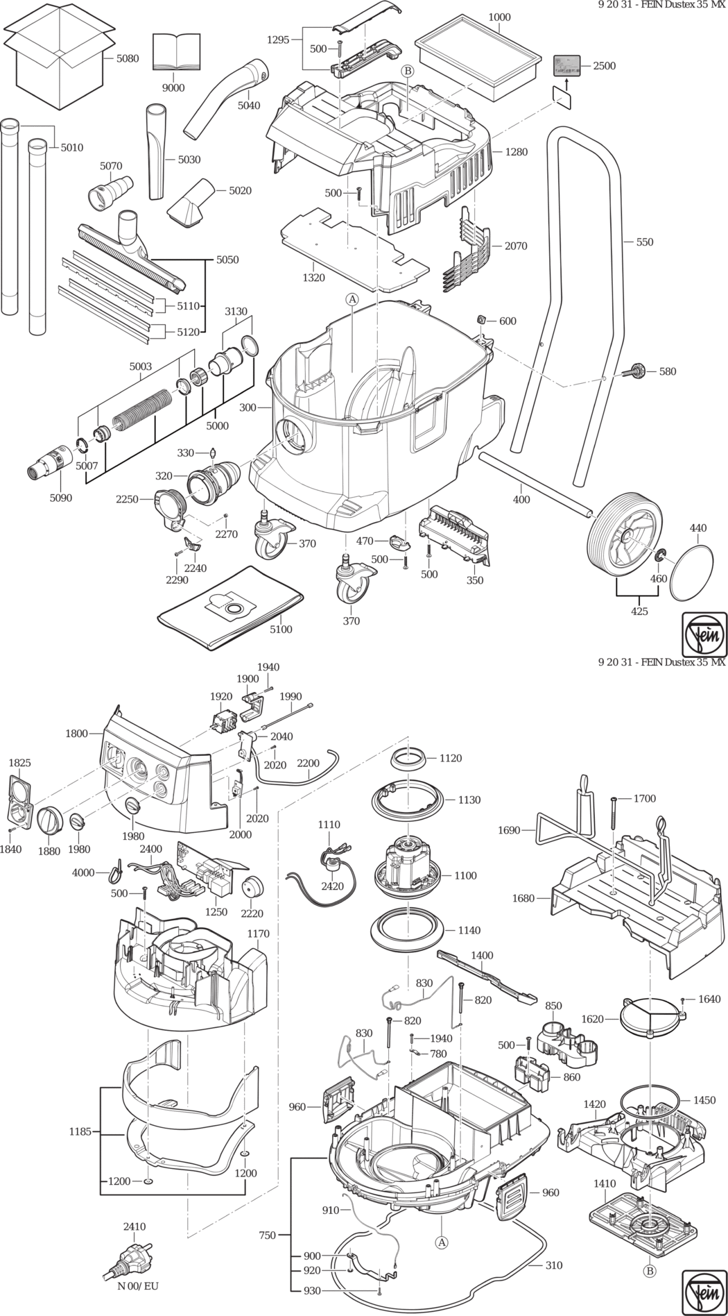 Fein Dustex 35 MX / 92031223000 Spare Parts