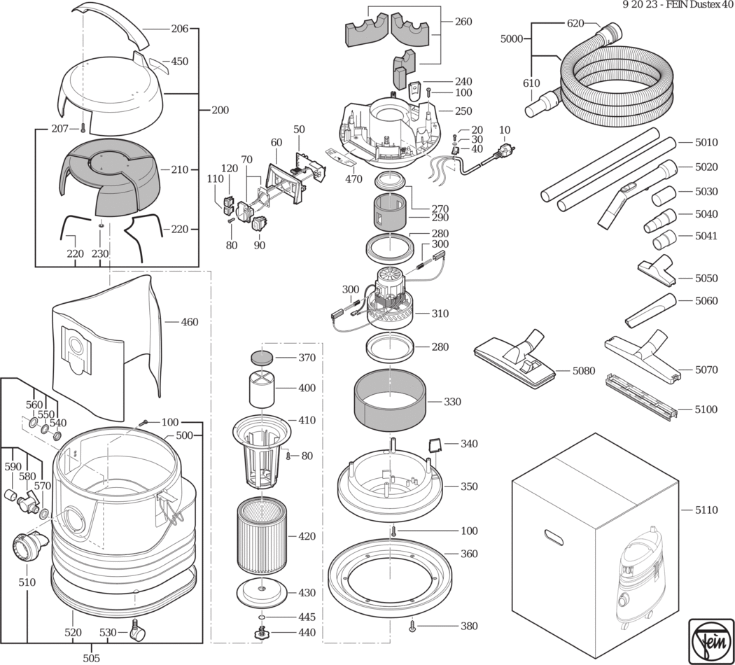 Fein Dustex 40 / 92023223010 Spare Parts