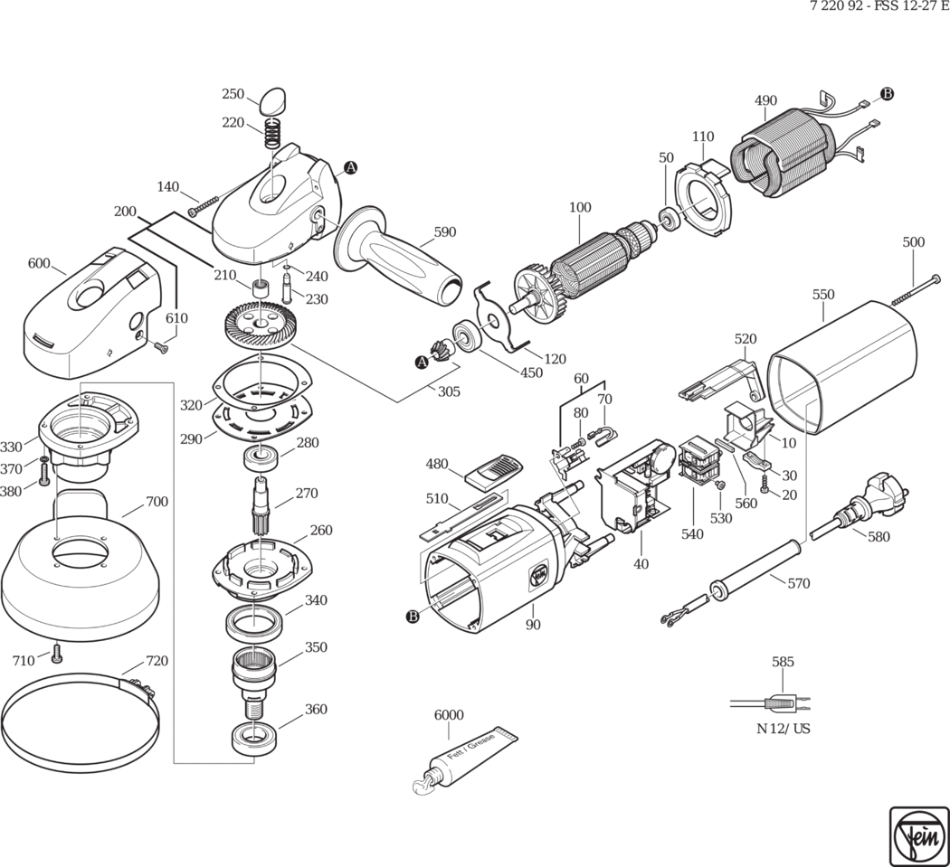 Fein FSS 12-27 E ⡐Hz 230V) / 72209200236 Spare Parts