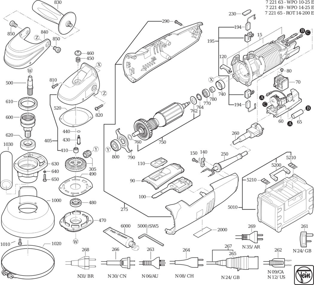 Fein ROT 14-200 E / 72216550010 Spare Parts