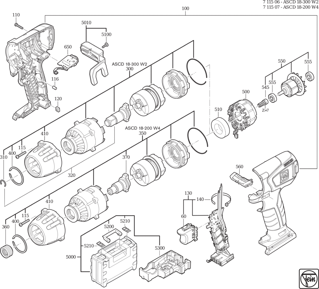 Fein ASCD 18-200 W4 ⠘V) / 71150700940 Spare Parts